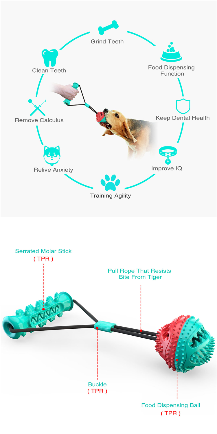 Wholesale Rubber Indestructible Treat Dispensing Ball Interactive Pet Ball Chew Dog Toy