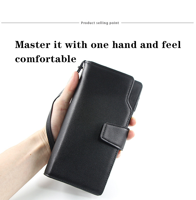 Minibook Wristband Strap Wallet for Business Card Multicard Clamshell Leather Wallet
