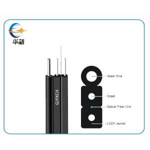 Wholesale 1/2/4 Cores FTTH Fiber Drop Cable Black LSZH With Messenger Steel / FRP Strength Member from china suppliers
