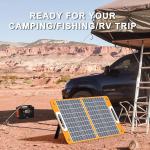 60W Black Flashfish Energy USB Charger for Outdoor Camping Fabric Portable Solar