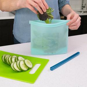 Wholesale Leakproof Flat Collapsible Grade Reusable Clear Bags Silicone Food Storage Bag from china suppliers