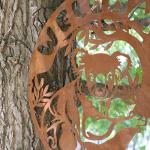 High Durability Outdoor Metal Garden Ornaments Koala Shape Cutting