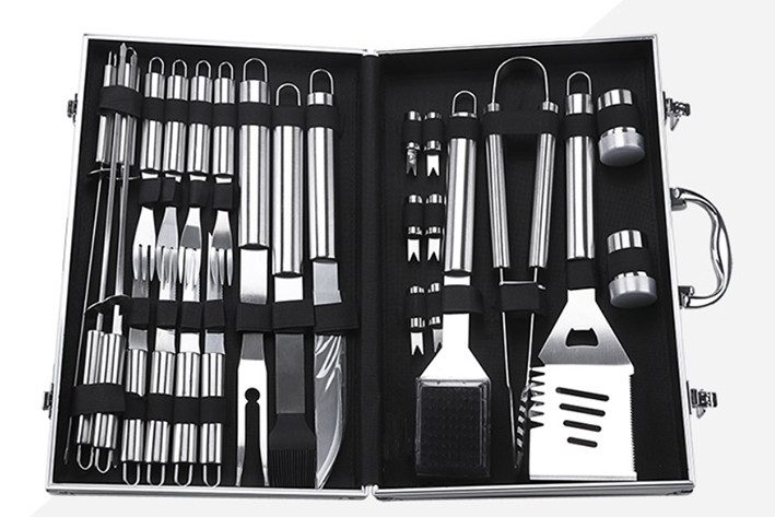 Wholesale 26PCS Barbecue Tool set with Aluminum Case for BBQ TOOL