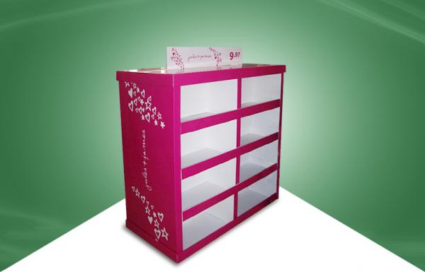 Quality Rose Red Strong Paper Cardboard Pallet Display in Stores 80X60X130CM for sale