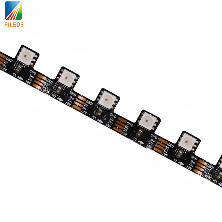 WS2815 WS2812 S Shaped SPI RGB LED Pixel Strip 60LEDs/M 50 000 Hours Lifespan DMX/SD Card/RF/WIFI/APP Control