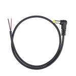 90 Degree Angle Male DC 2.1x5.5 Barrel Jack to Open Stripped Tinned Wire Bare
