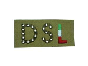 Wholesale Brown Embossed Leather Patches With Embroidered DSL Logo For Jeans' Backing from china suppliers