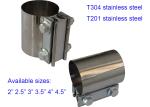2.5" T304 Stainless Steel Exhaust Clamps Butt Joint