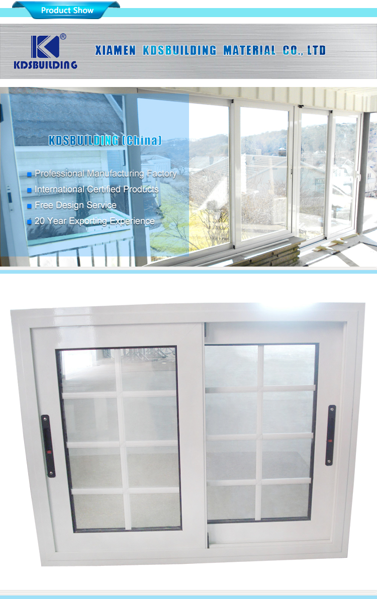 Modern Design Double Leaf Aluminium Sliding Window Models With Mosquito Net For Residential
