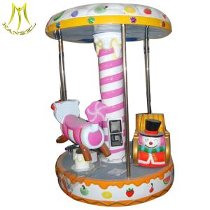 Wholesale Hansel shopping mall electric fiberglass horses car carousel for kids 3 seats mini carousel from china suppliers