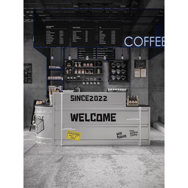 Wholesale Solid Wood Top Bar Counter with Wrought Iron Frame for Outdoor Bistro Bar