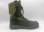 Tactical Safety Shoes Green High Top Suede Leather Breathable