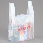 Retail White Plastic Thank You Bags , Custom T Shirt Bags For Grocery