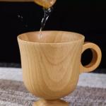 Wooden Cup with Handle Japanese Style Wooden Mug Wooden Drinking Beer Coffee