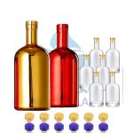 Aluminum Plastic PP Collar Electroplate 500ml 700ml 750ml Vodka Glass Bottle for