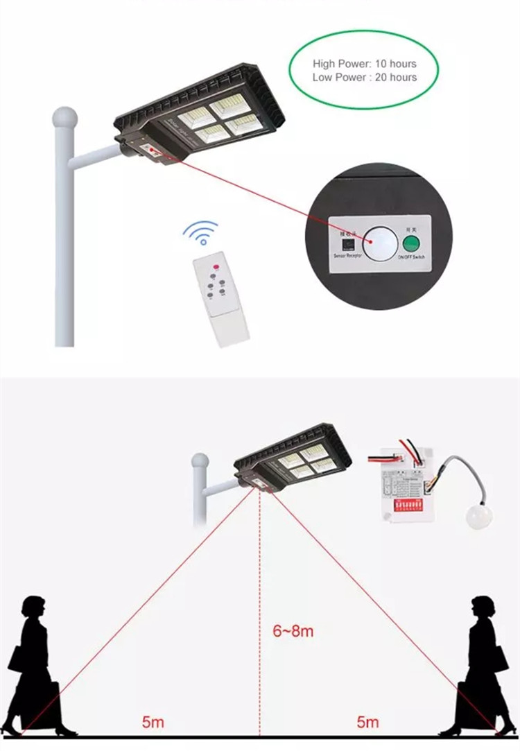 Remote Control Solar Garden Street Light , Solar Powered Outdoor Street Lights