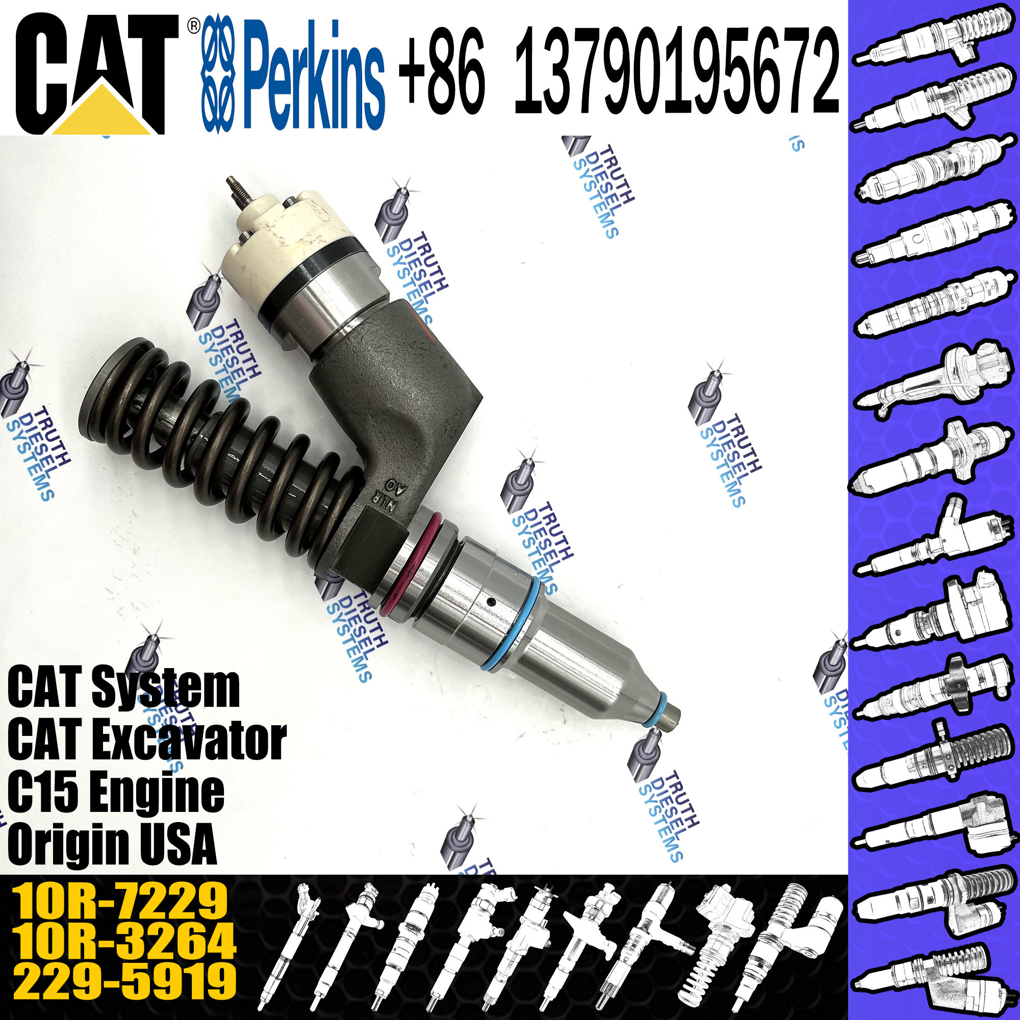 Industrial C15 Diesel Injector Parts Fuel 272-0630 10R-7229