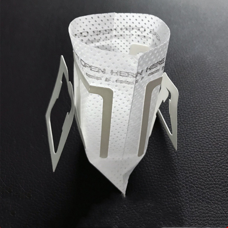 Gravure Printing CPP Drip Coffee Filter Bags Ear Hanging 74*90mm