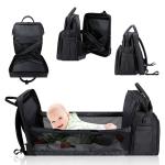 Baby Diaper Tote Bags Backpack Black Insulated Bottle Storage 14X9X16"