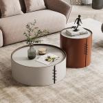 Stainless Steel Marble Living Room Round Combination Coffee Table