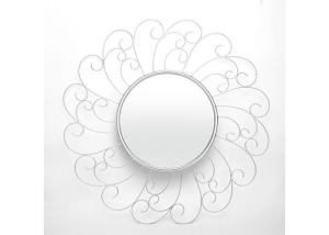 Wholesale Sunflower Shape Metal Wall Art Mirror Floral Mirror Silver Color For Wall from china suppliers
