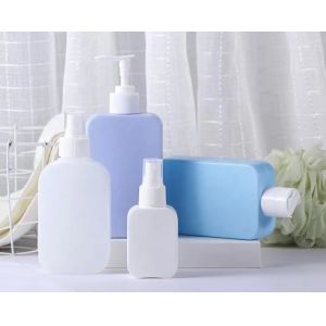 Square HDPE Cosmetic Packaging Plastic Shampoo Bottles With Lotion Pump