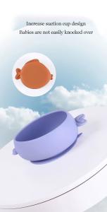 Wholesale Creative fish shaped baby silicone tableware, children's suction cups, tableware, silicone bowls from china suppliers