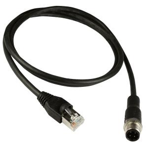 China M12 To Rj45 Gigabit Industrial Ethernet Cable Cat5e Cat6 Black Color on sale