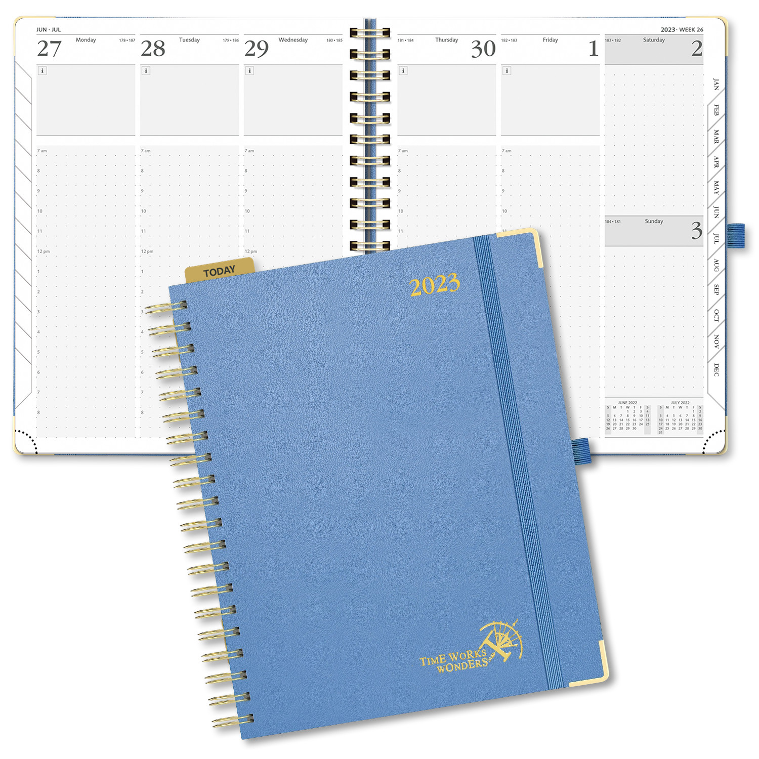 Custom 6.5x8.5 Inch Daily Weekly Schedule 2023 Monthly Yearly Planner Light Pink
