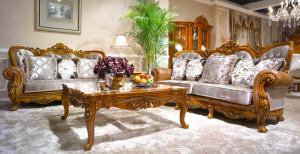 Wholesale ISO14001 ODM Hotel Luxury Living Room Furniture Recliner Antique Style Sofa Set from china suppliers