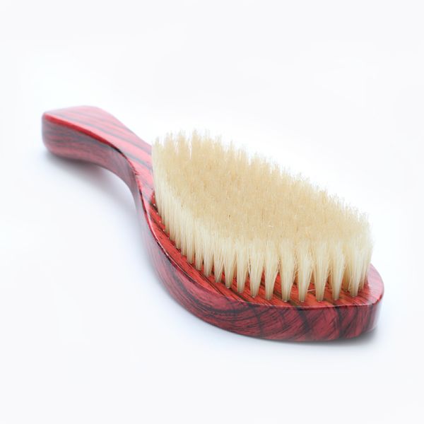 360 Wave Beard Care Brush With Natural Red Wood Grain Boar Bristle Hair 130g
