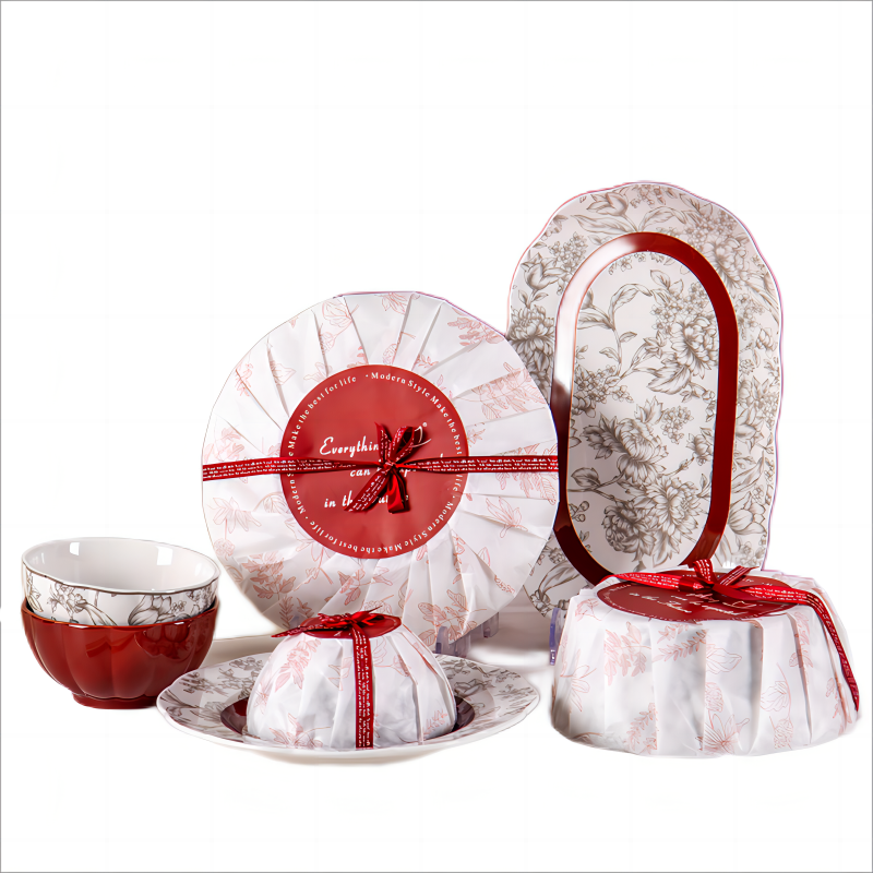 Present Porcelain Dinner Plate Gift Box Dinnerware Sets For Sustainable Christmas Plates