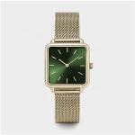 20ATM Red Leather Watch Minimalist Square Face Leather Strap Watch