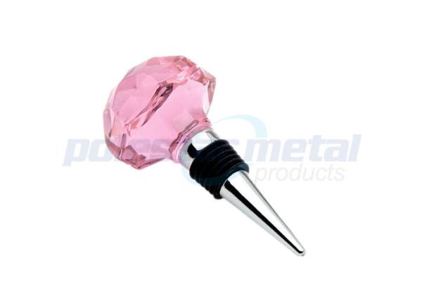 Custom Metal Hardware Pink Crystall Polished Chrome Zinc Alloy Decorative Wine