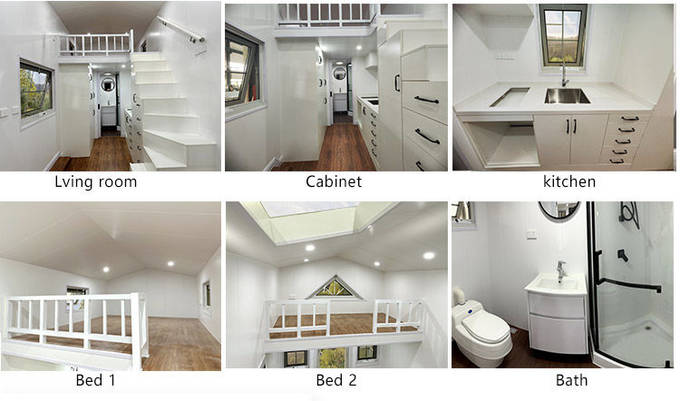 Modular Trailer House Prefabricated Light Steel Structure Homes On Wheels For Sale