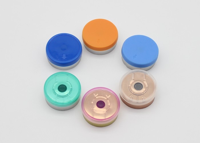 Medicinal Aluminum Plastic Caps , Cosmetic Glass Vial Cap With Multiple Color