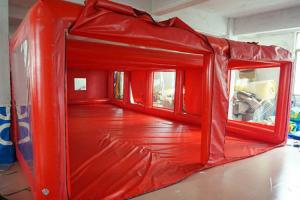 China Tube Structure Red Tarpaulin Inflatable Showcase Car Cover on sale