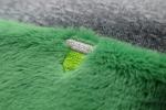 Green Rectangle Custom Embroidered Patches On Velvet Fabric For Luggage