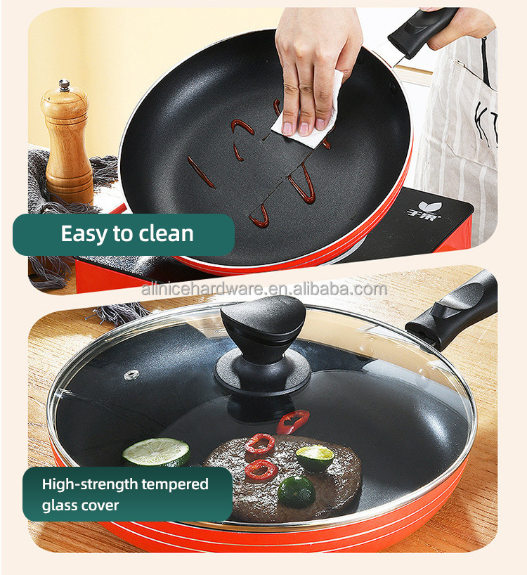 New Design Home Kitchen Custom Cooking Pot non-stick Medical Stone Stainless Steel Frying Pans