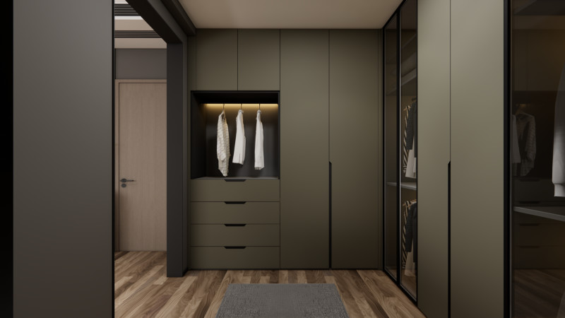 Sage Green Stainless Steel Wardrobe With Dual Space Design For Superior Storage Solutions