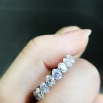 Clear CZ Oval Eternity Band Ring Jewelry Type Women'S Silver Eternity Ring