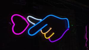 Wholesale Custom finger heart neon sign men cave bedroom Dorm wall lighting deco from china suppliers