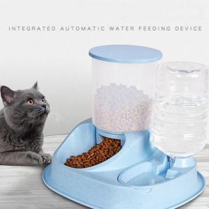 Wholesale Plastic Automatic Pet Feeding Water Dispenser Cat Dog Double Bowl from china suppliers