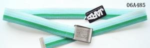 Wholesale Gradual Green Polyester Stripes Boys Fashion Belts , Black Nickel Satin Clip Buckle Kids Belts For Boys from china suppliers
