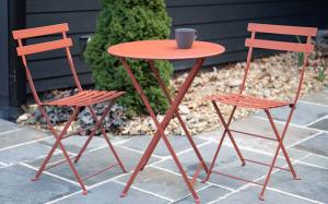 Wholesale H71cm Garden Folding Table And Chairs Outdoor Full Steel Furniture Set from china suppliers
