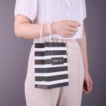 Custom Private Logo Printed Stripe Kraft Paper Bag for Business Shopping Custom
