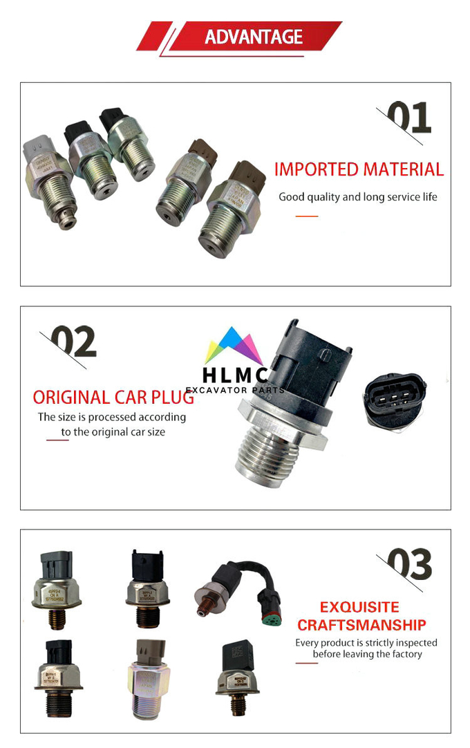344-7392 Excavator Accessories E323 325 326 329 330 336D2 Fuel Common Rail Pressure Sensor