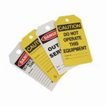 Plastic Caution Tag Vinyl Rectangle Yellow Safety Tag