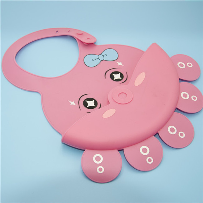 Adjustable 100% Silicone Reusable Baby Bibs Cartoon Drool Bibs Infant Care Type