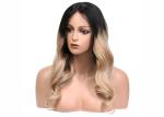 Customize 100% Human Colored Hair Wigs , Wave Style Ombre Hair Color Wigs